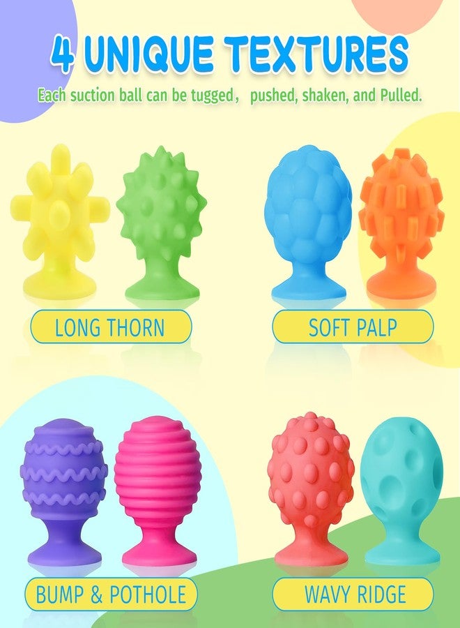 oyeftp Sensory Fidget Toys Teens Adults, 8Pcs Textured Suction Cup Toy for Autism Teen, Quiet Anxiety Fidgets for Classroom, Back to School Calm Down Toys for Students, Travel Toys Road Trip Activities - Image 4